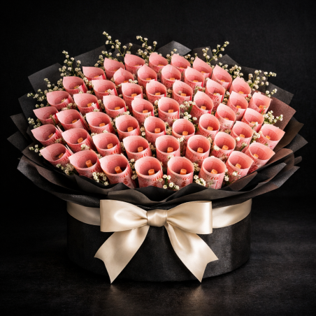 Money bouquet in black box