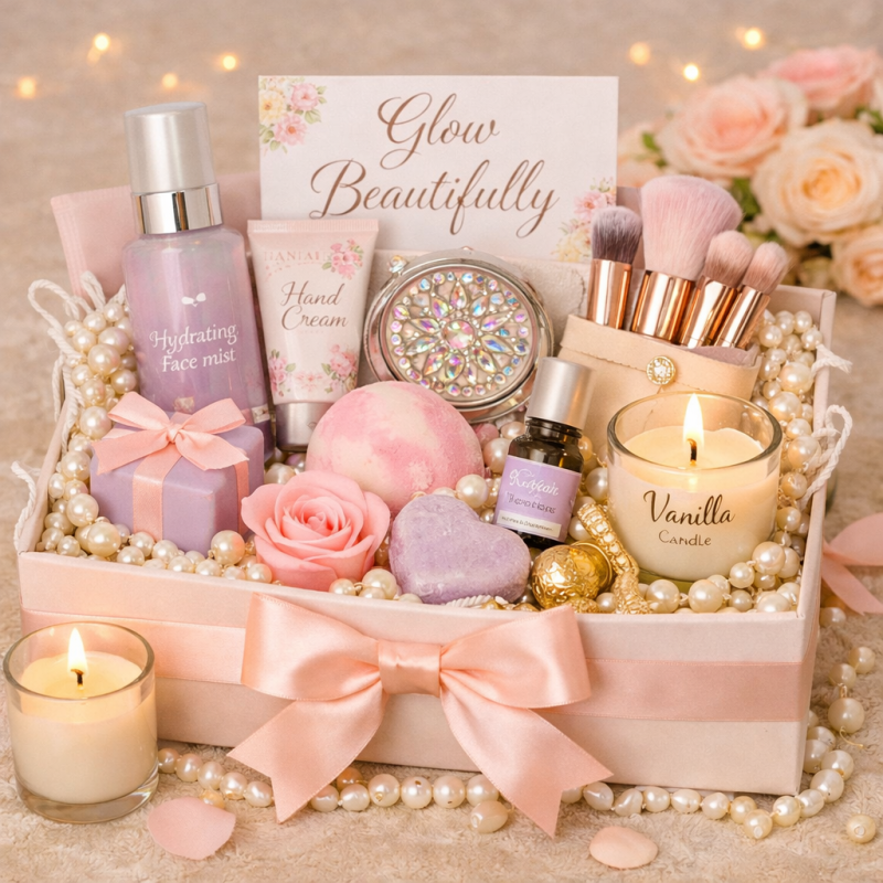 Luxury pastel beauty wellness set