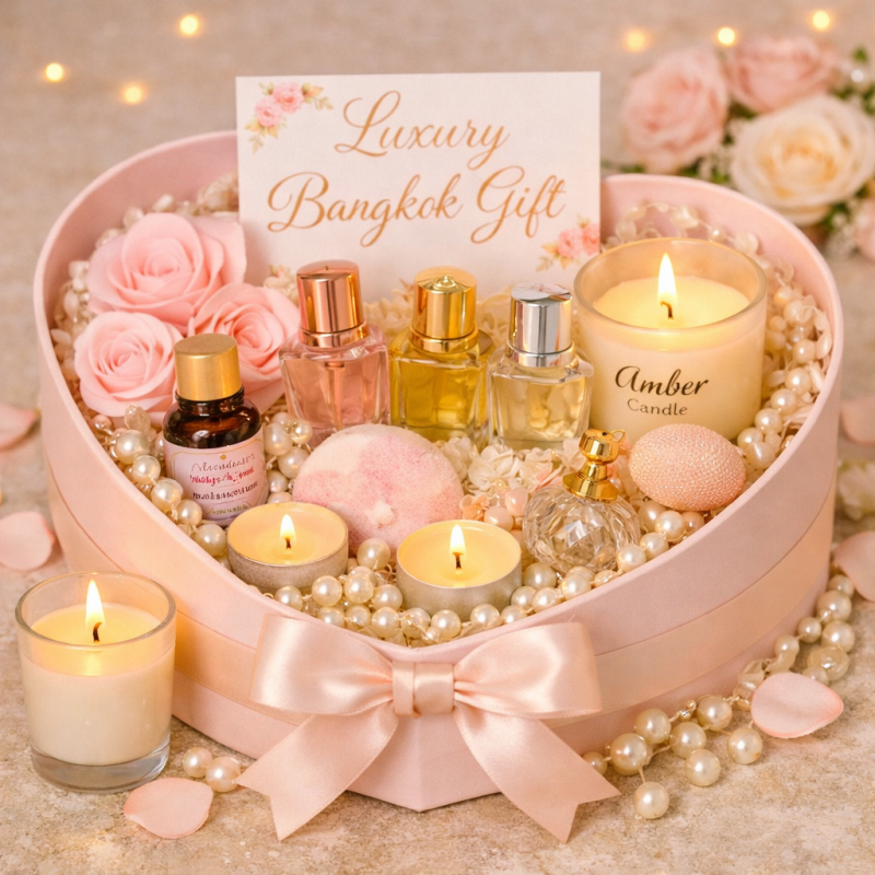Caja de regalo de perfume de lujo rosa
