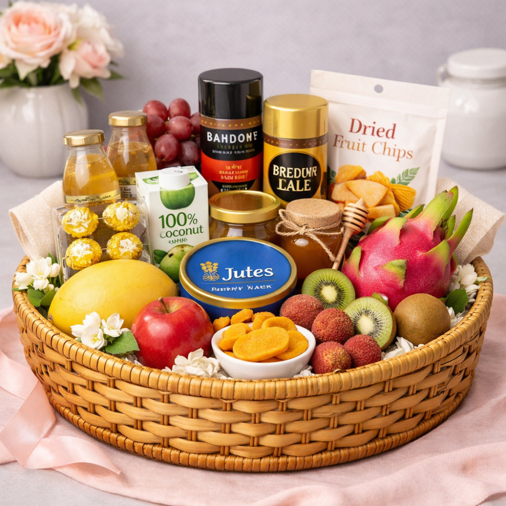 Panier gourmand de luxe en osier