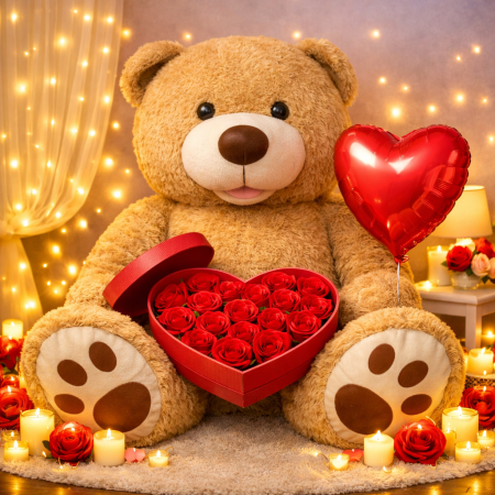 Pastel Teddy Bear – Cute Romantic Gift - 1 