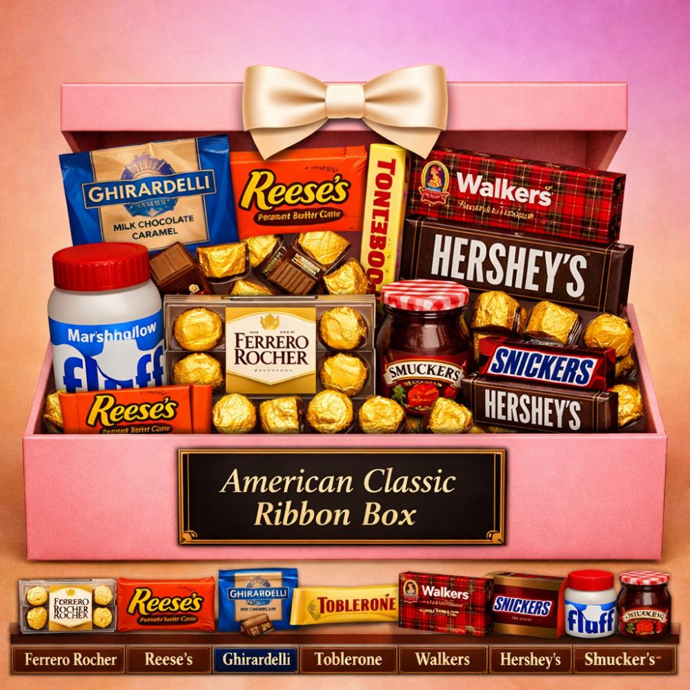 Caixa de agasallo de confitería American Classic Ribbon Chest