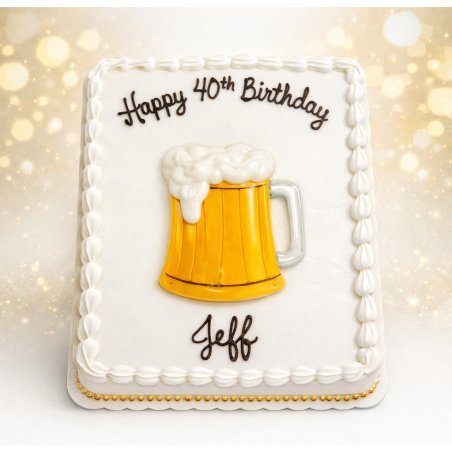 Custom beer mug birthday cake