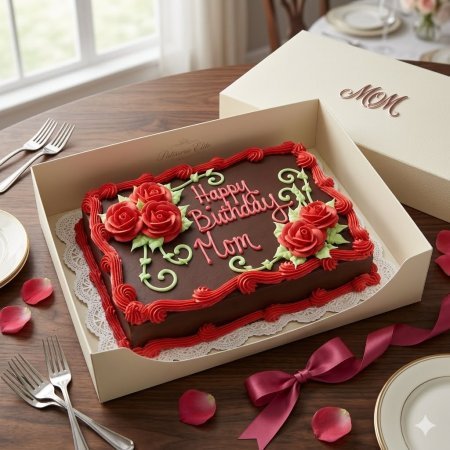 Chocolate birthday cake for mom