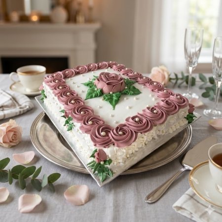 White floral gourmet sheet cake