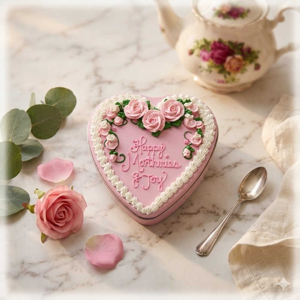 Gâteau cœur rose Fête des Mères