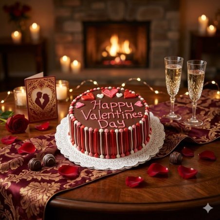 Chocolade Valentijnstaart met hartjes