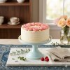 Pink rose wreath floral cake
