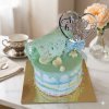Pastel mint birthday drip cake