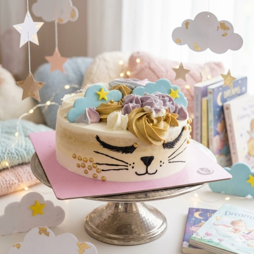 Cat face fantasy celebration cake