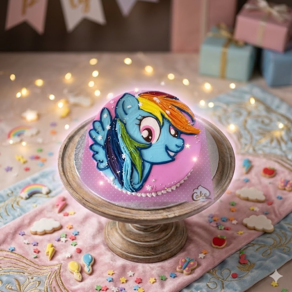 Rainbow Dash themed mini cake
