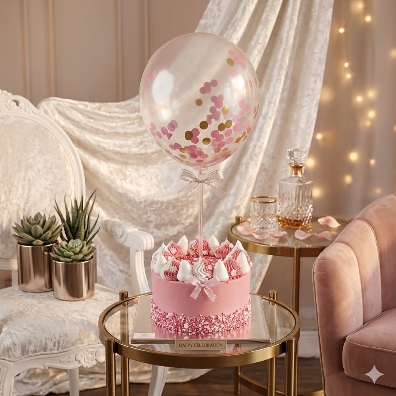 CAKE 1100 gram with balloon (3p delivery in 1-2 day) - 2 CAKE 1100g with Balloon: Fast 1-2 Day Delivery!Delight in our CAKE 1100