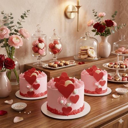 Romantic heart 3D party cakes
