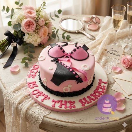 Pink bachelorette cake lingerie design