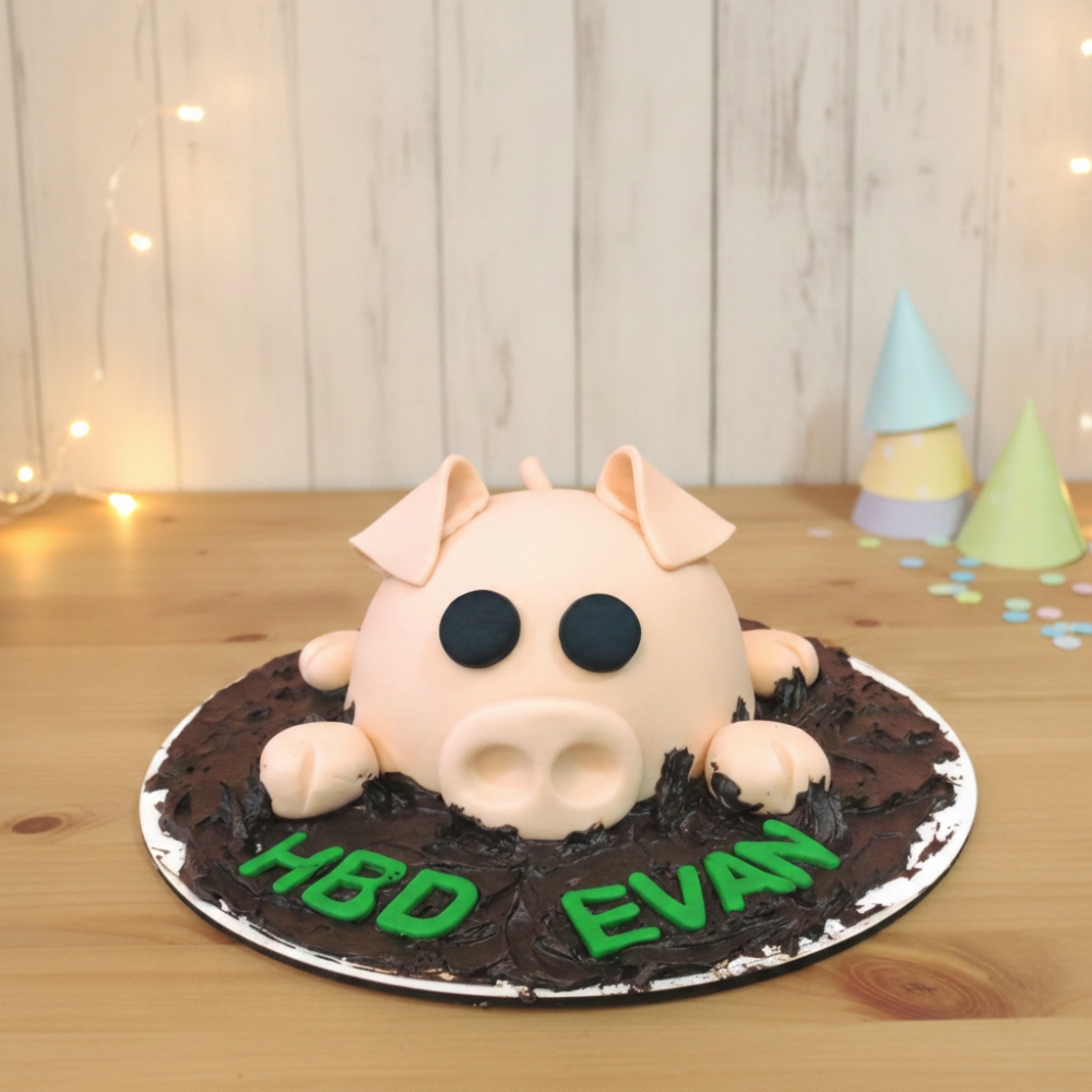 3D Pig Celebration Cake | Party Dessert - 750g - Cake Delivery Pattaya – Birthday & Custom Cakes delivery in Pattaya view 3