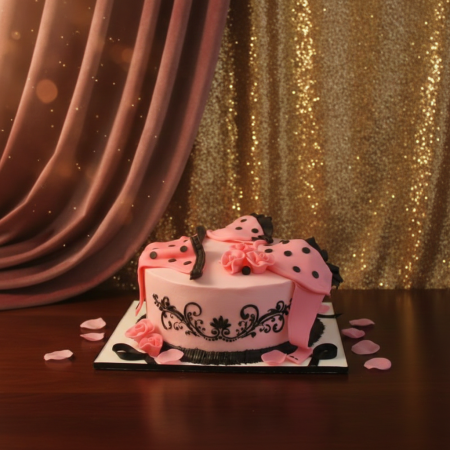 Pink polka dot decorative cake