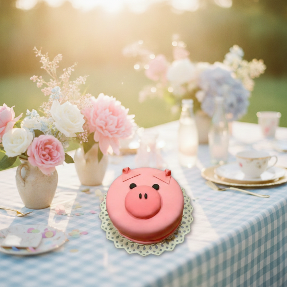 3D Animal Cake | Cute Pig Face Design - 1100g Size 3P - Cake Delivery Pattaya – Birthday & Custom Cakes delivery in Pattaya