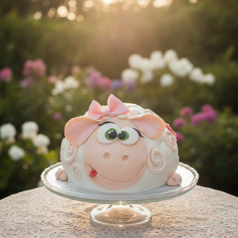 Cute 3D sculpted sheep cake