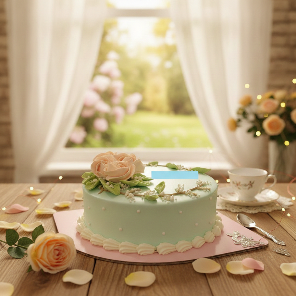 Mint green floral Mother's Day cake