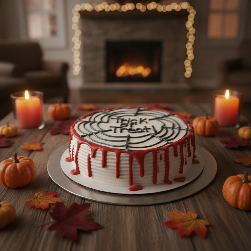Halloween cake with red drip