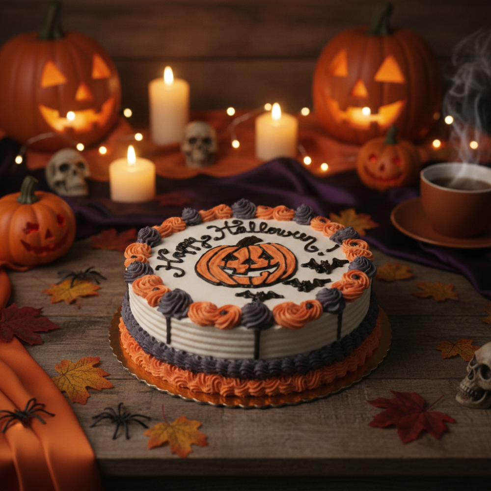 Halloween decorated layer cake