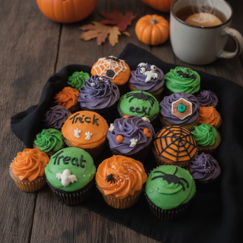 Tio kusliga Halloween-cupcakes