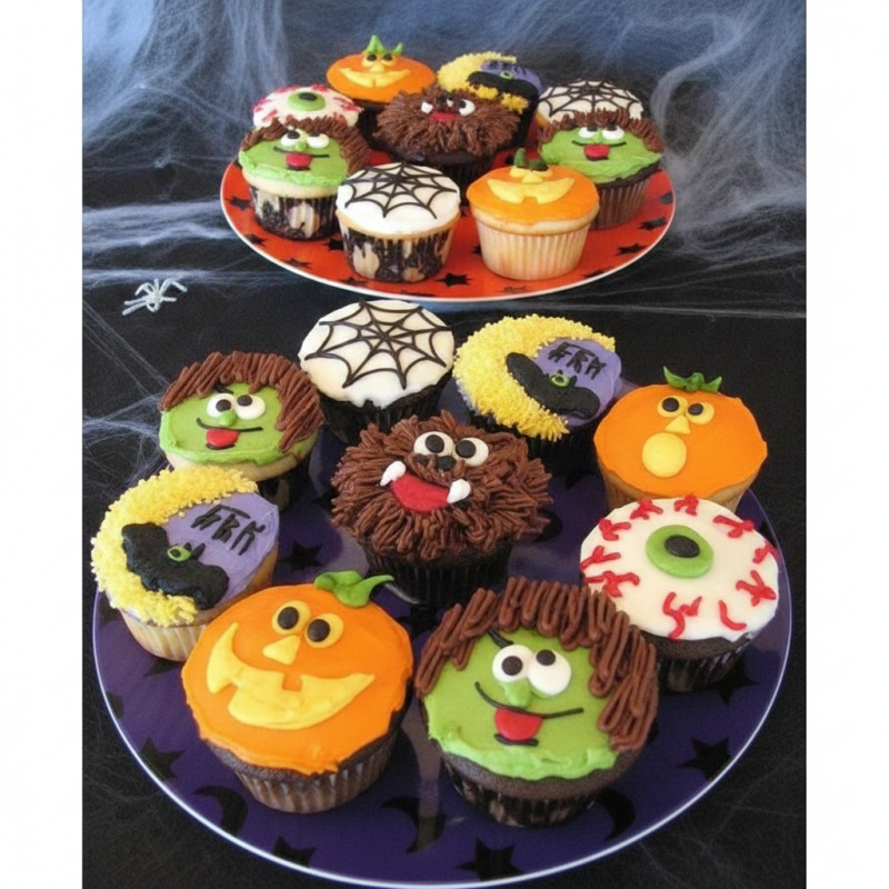 Halloween Cupcakes 9 pc | Delicias de Pasteles Espeluznantes