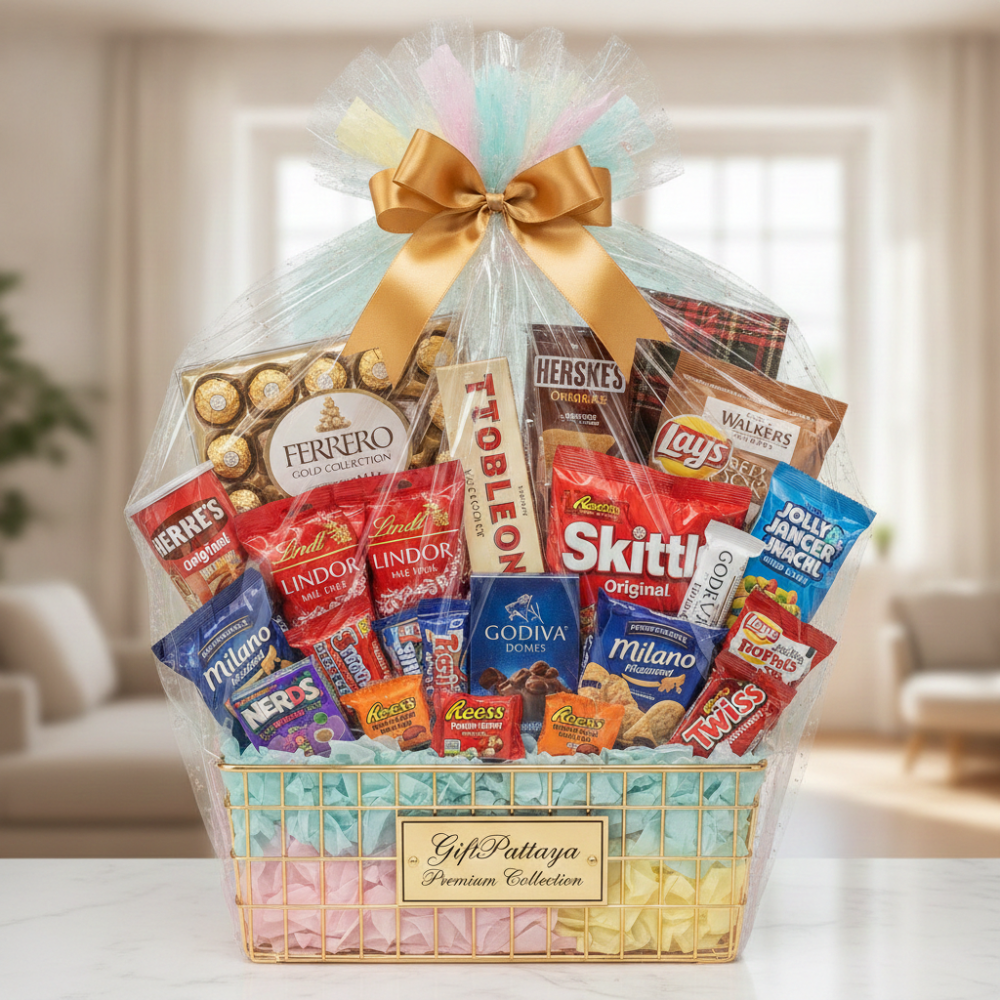 Lyxig amerikansk gourmet snackkorg