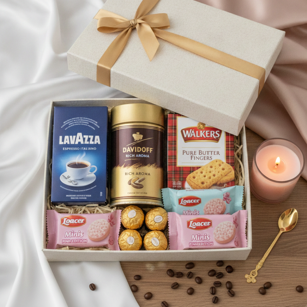 Cistella de regal de cafè gourmet de luxe