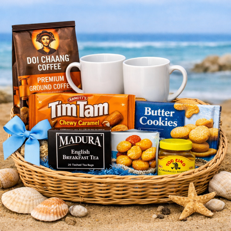 Australian Coastal Coffee & Biscuit Set - 1 