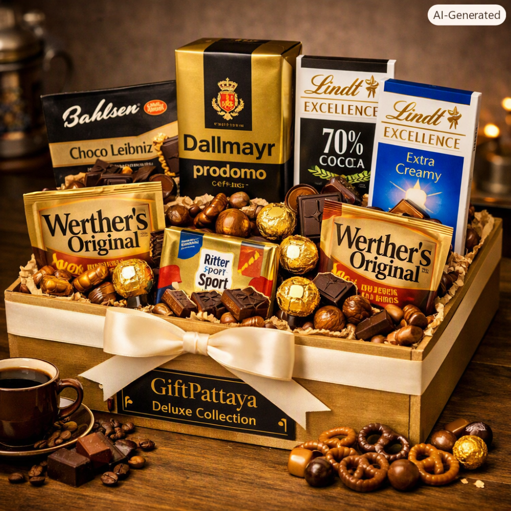 Lyxig choklad- och kaffekorg