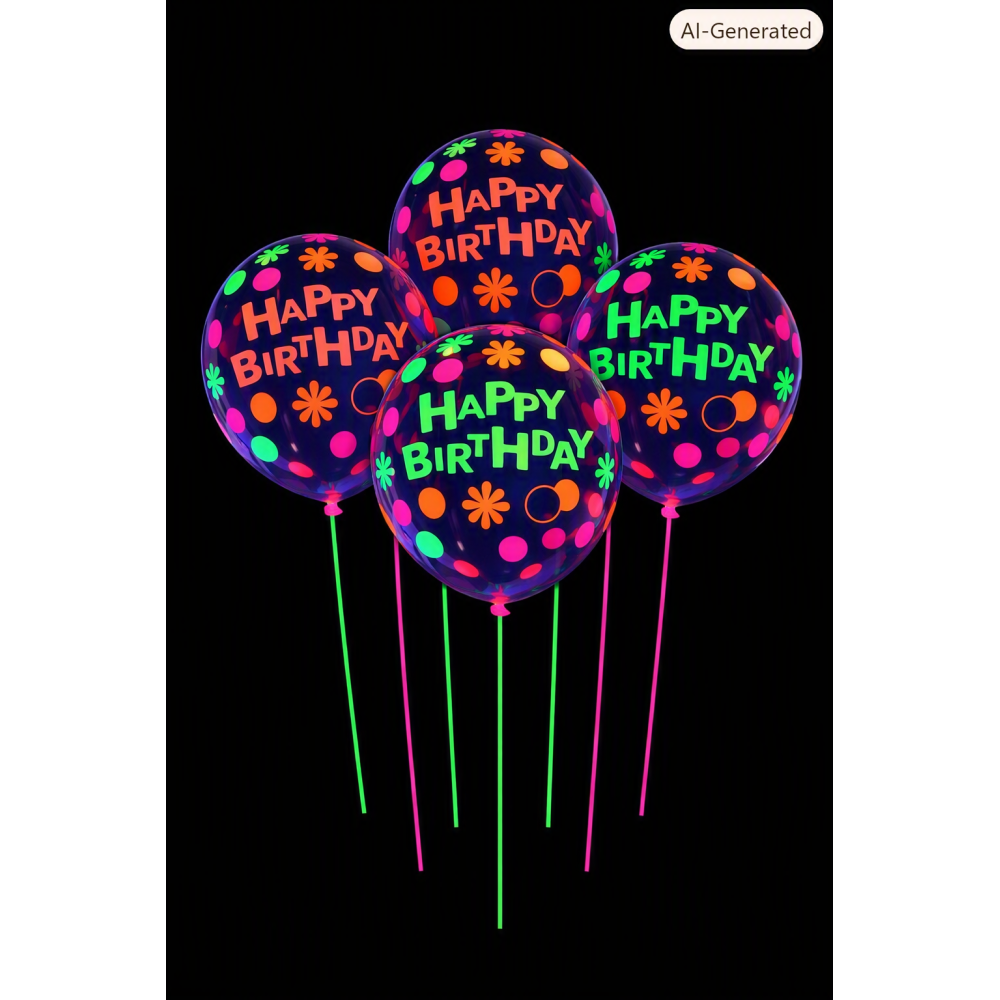 Dekoracje urodzinowe Blacklight – Neon 5 pcs | Dekor