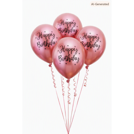 Birthday Balloon Set | 4 Piece Metallic Pink Decoration3