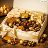 Luxury chocolate hamper gold ribbon