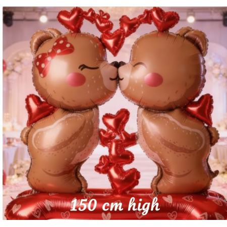 Love Bear Balloon Display – Premium Heart Tower Gift Thailand
