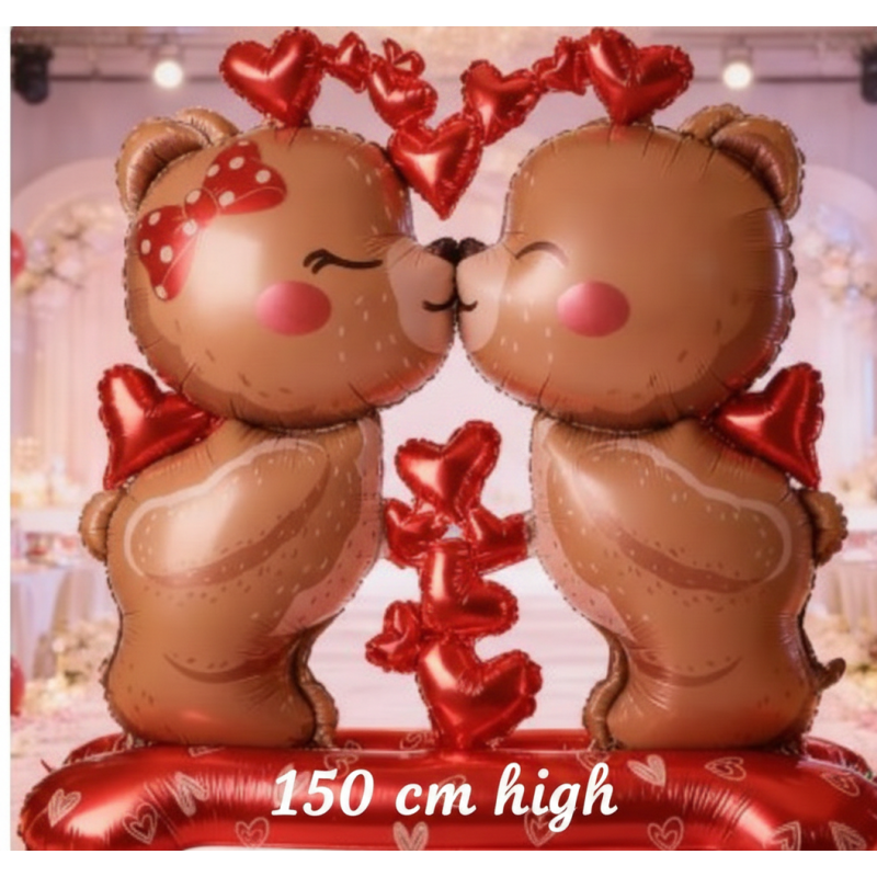 Love Bear Balloon Display – Premium Heart Tower Gift Thailand