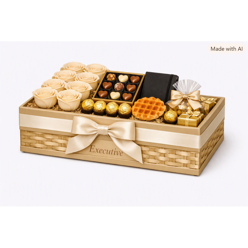 Premium gourmet executive gift basket
