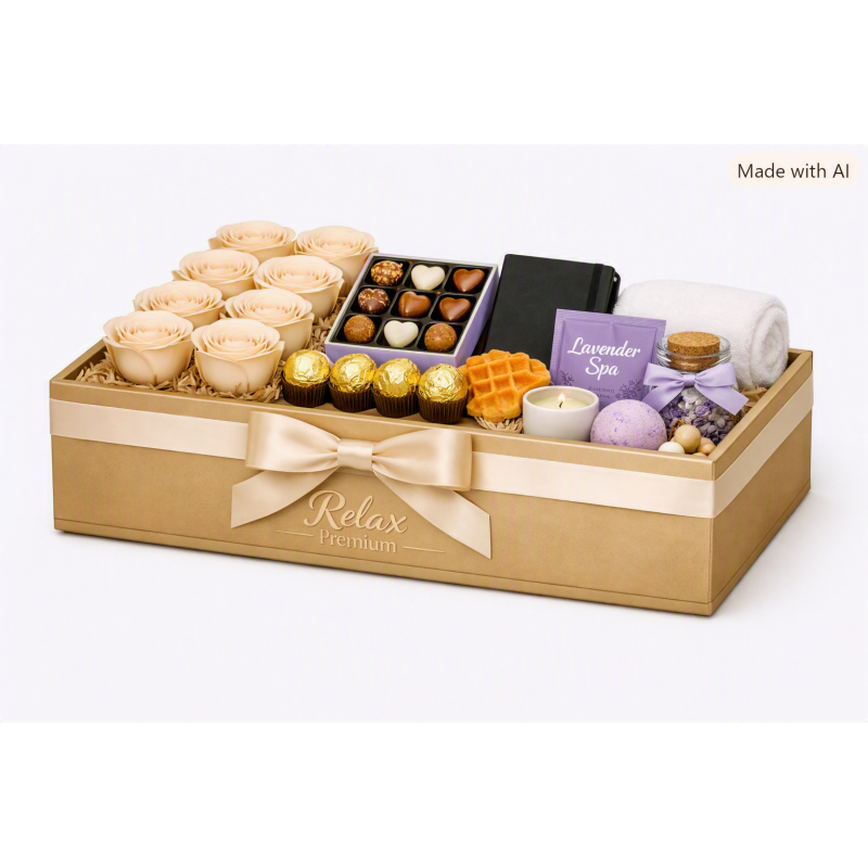 Luxury gold wellness gift hamper