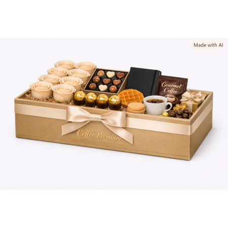 Premium Coffee Gift Box | Ribbon Packaging Set