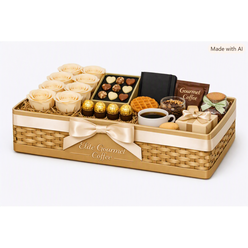 Luxury gold coffee gourmet hamper