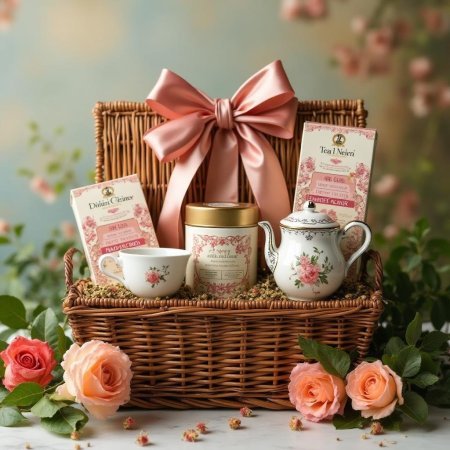 Luxury tea hamper with teapot
