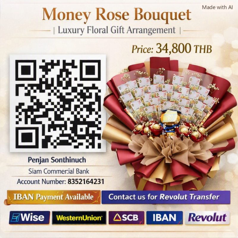 Luxury Rose Money Bouquet Gift Arrangement - 26000 泰铢 photo 5