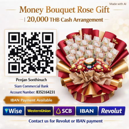 Rose money bouquet 20000 bth | Gaver til Valentinsdag