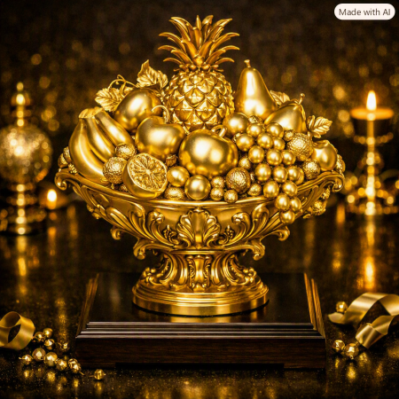 Golden Fruit Celebration | Elegant Home Decor & Gifts