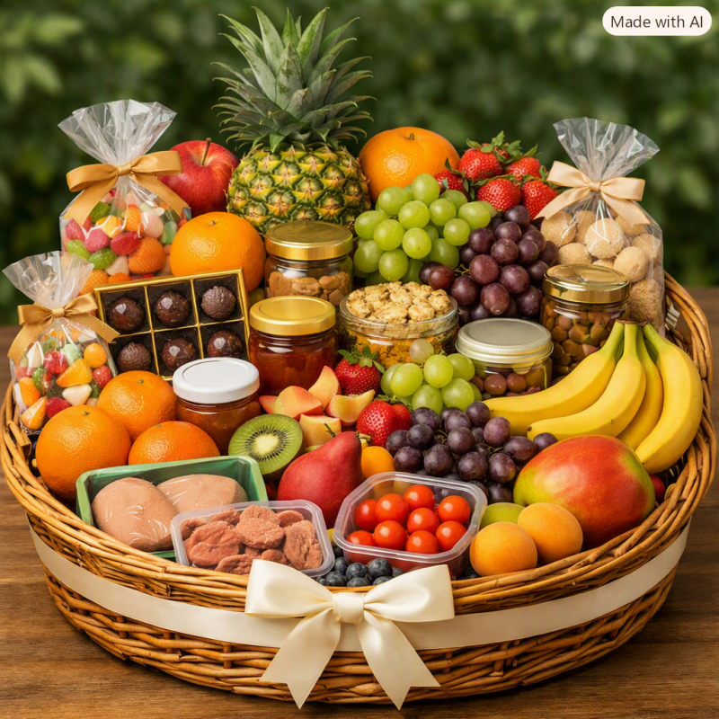 Fruit & Sweet Harmony Basket | Delicious Home Gift Set