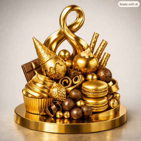 Golden Dessert Harmony | Elegant Home Decor & Accents