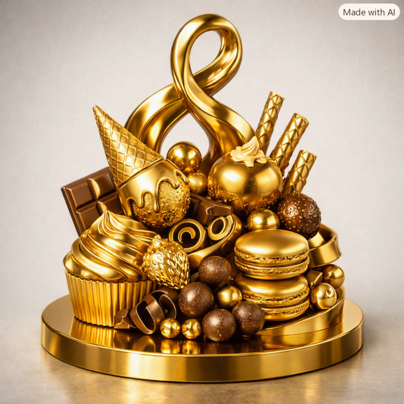 Golden Dessert Harmony | Elegant Home Decor & Accents