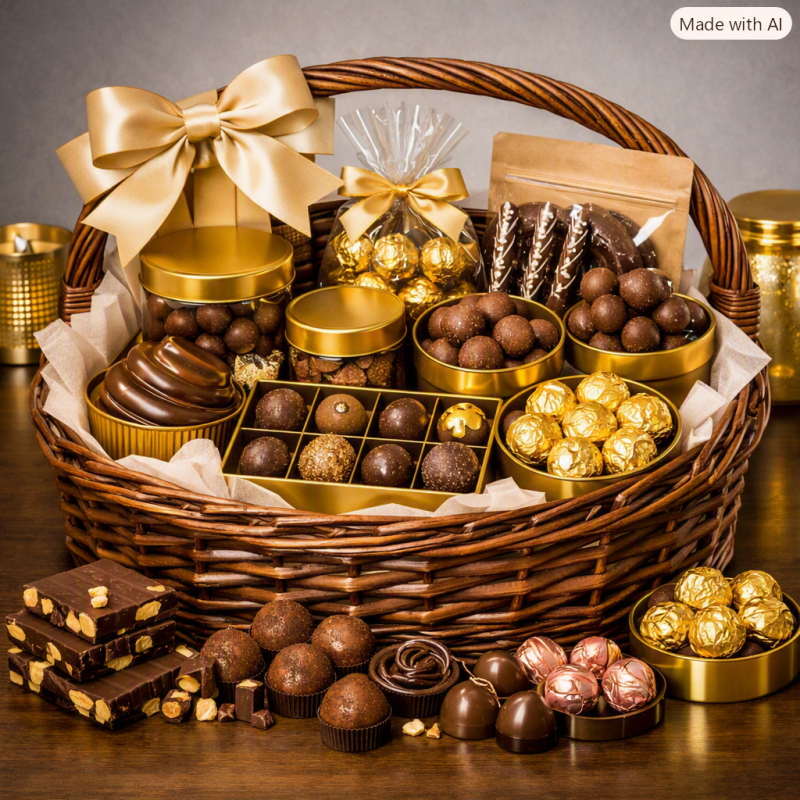 Chocolate Glow Gift Basket | Luxury Home Treats
