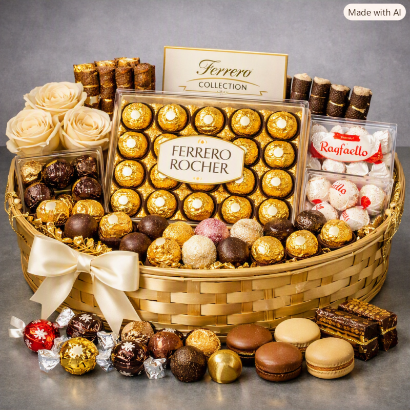 Ferrero Deluxe Gift Basket | Premium Chocolate Treats