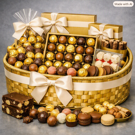Imported Deluxe Ribbon Hamper | Luxury Home Gifts